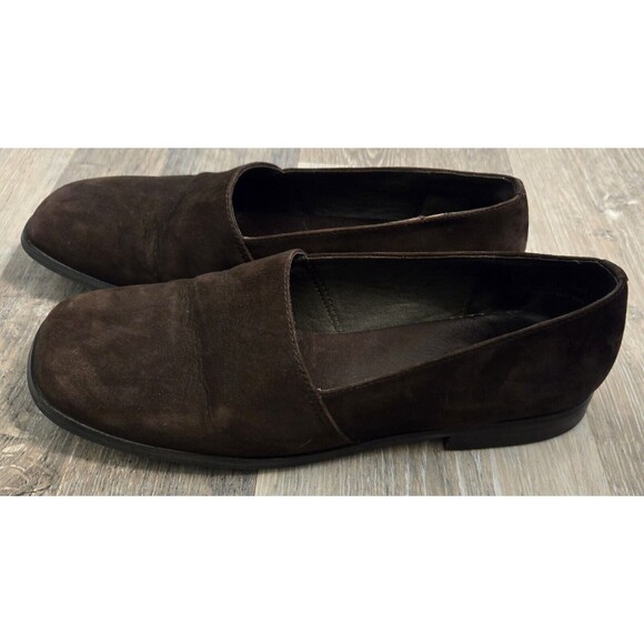 Eddie Bauer Suede Slip On Loafers Comfort Casual Flats Dark Brown Shoes 7.5 - Picture 1 of 7